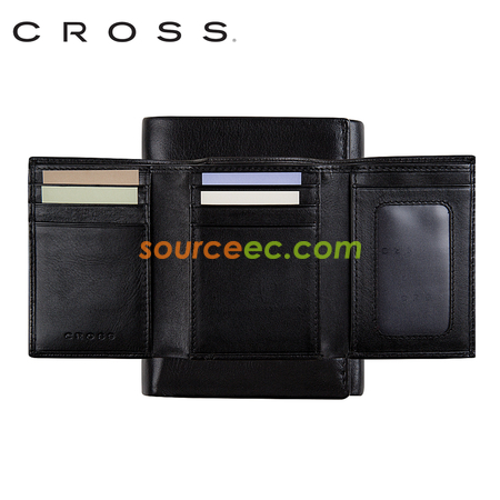 Customization Cross - Leather Tri-Fold Wallet Corporate Gifts