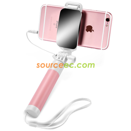 Customization Mini Selfie Stick With Mirro Corporate Gifts