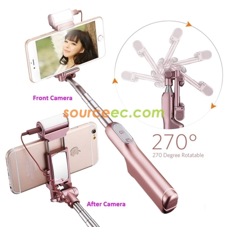 Customization Selfie Stick Monopod Rear Mirror and LED Flash Fill Light  Corporate Gifts