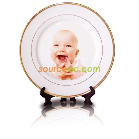 Gold Trim Ceramic Display Plate