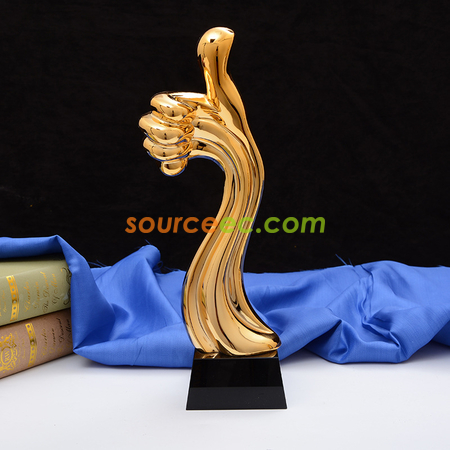 Thumbs-up Resin Crystal Trophy