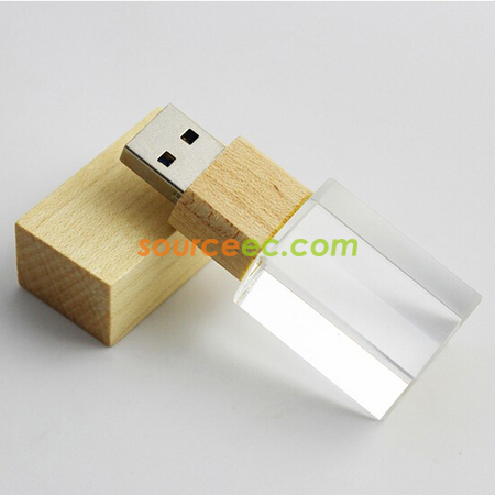 Customization Bamboo Crystal USB Flash Drive Corporate Gifts