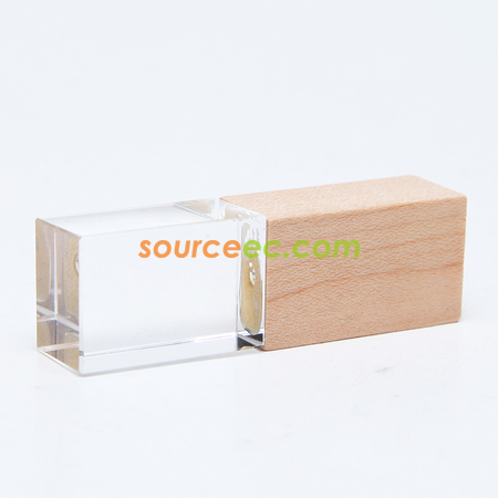 Customization Bamboo Crystal USB Flash Drive Corporate Gifts