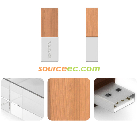 Customization Bamboo Crystal USB Flash Drive Corporate Gifts