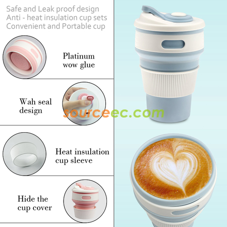 Customization 350ML Silicone Collapsible Coffee Cup Corporate Gifts