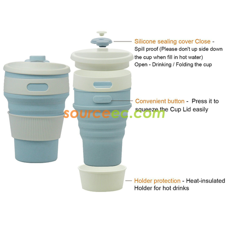 Customization 350ML Silicone Collapsible Coffee Cup Corporate Gifts