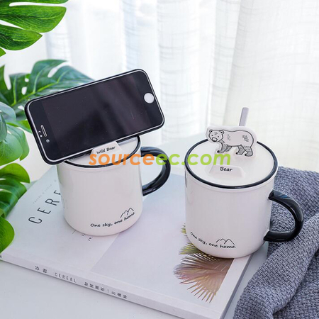 Customization Mobile Phone Holder Ceramic Cup Corporate Gifts