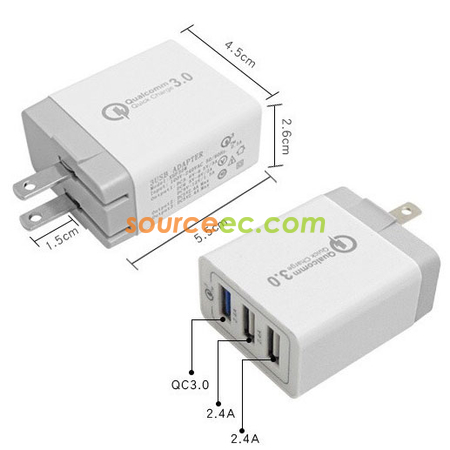 Customization Three-USB Travel Adapter Corporate Gifts
