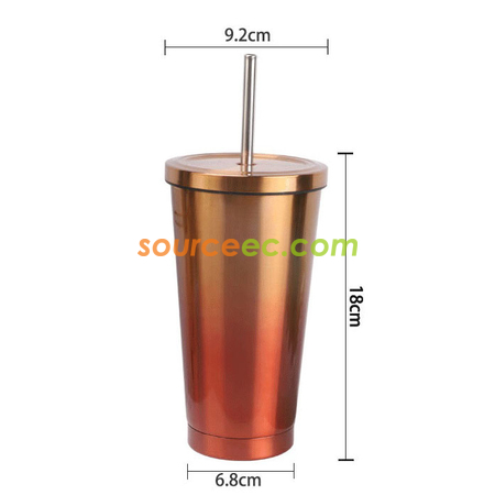 Customization 500ML Stainless Steel Coffee Thermos with Straw Corporate Gifts