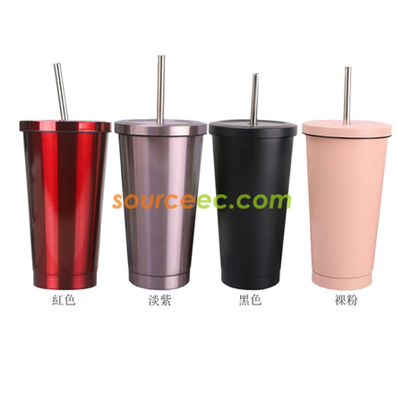 Customization 500ML Stainless Steel Coffee Thermos with Straw Corporate Gifts