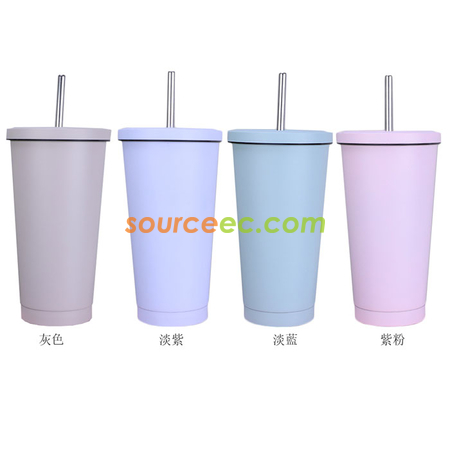 Customization 500ML Stainless Steel Coffee Thermos with Straw Corporate Gifts
