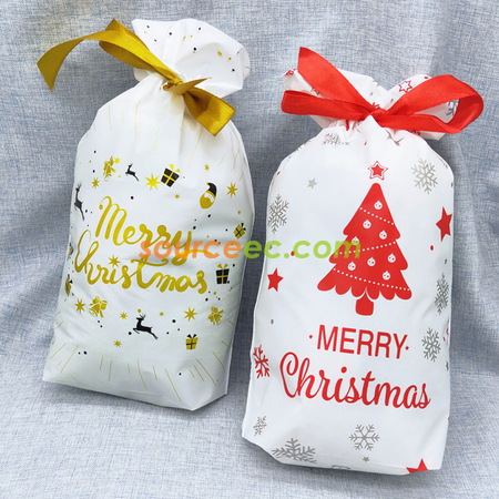 Customization Christmas Drawstring Gift Bags Corporate Gifts