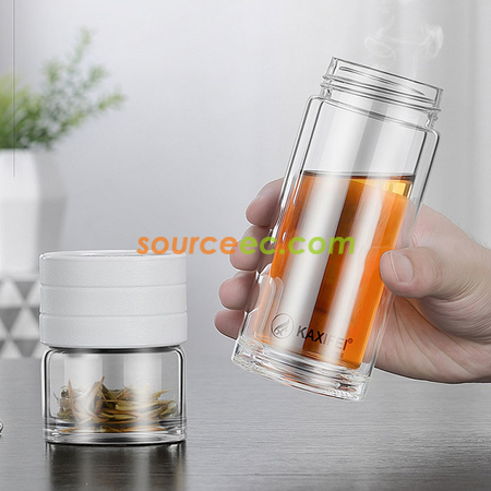 Customization 450 ML Portable Glass Bottle with Infuser Corporate Gifts