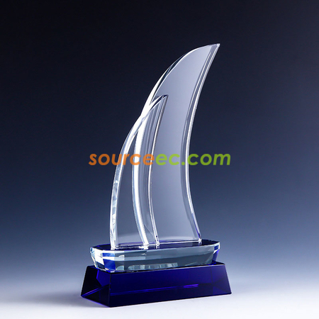 Customization Sailboat Crystal Trophy  Corporate Gifts