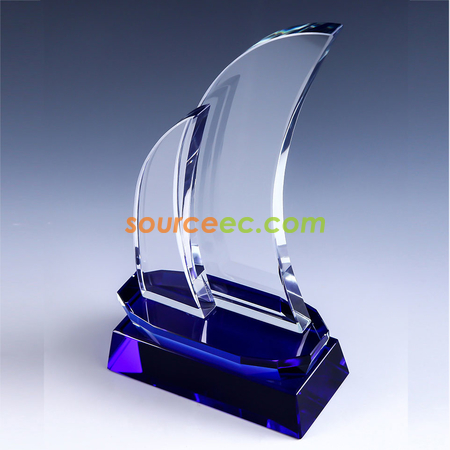 Customization Sailboat Crystal Trophy  Corporate Gifts
