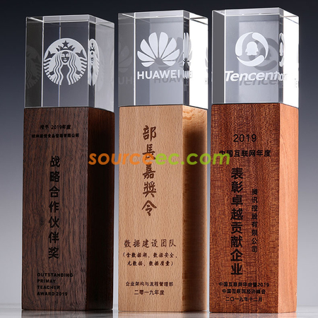 Customization Wooden Crystal Trophy Corporate Gifts