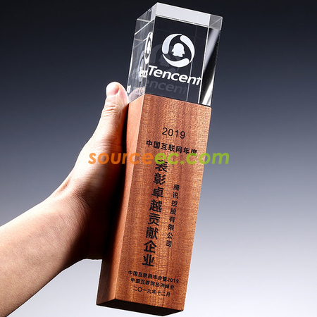 Customization Wooden Crystal Trophy Corporate Gifts