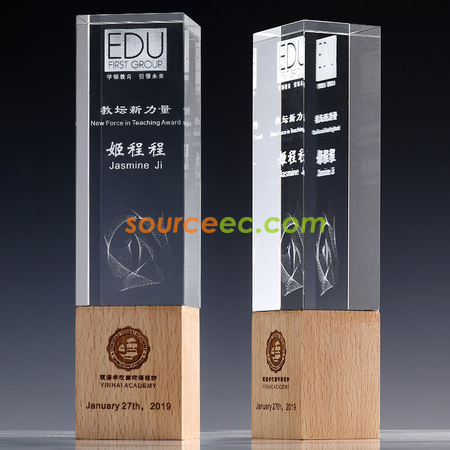 Customization Wooden Crystal Trophy Corporate Gifts