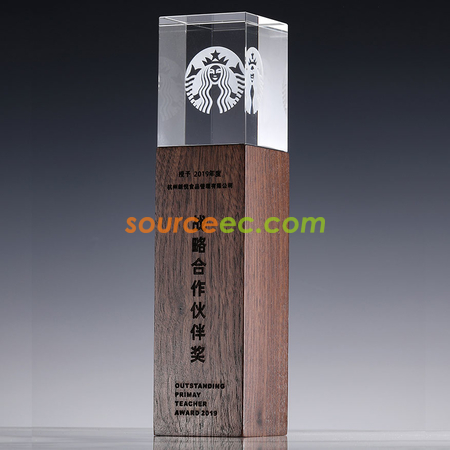 Customization Wooden Crystal Trophy Corporate Gifts