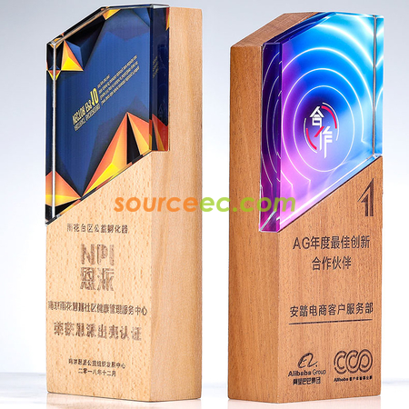 Customization Wooden Crystal Trophy Corporate Gifts