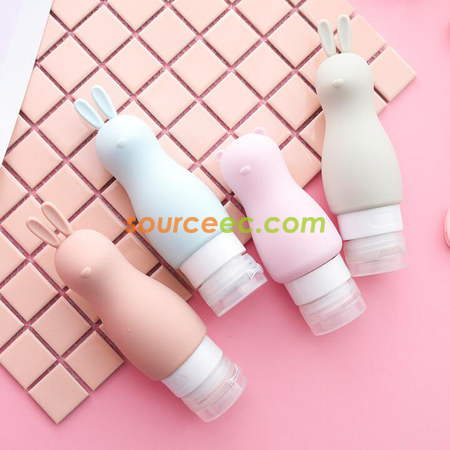 Separate bottles of disinfectant