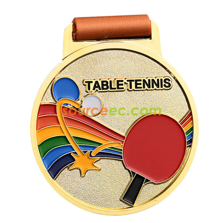 Colorful Table Tennis Medal