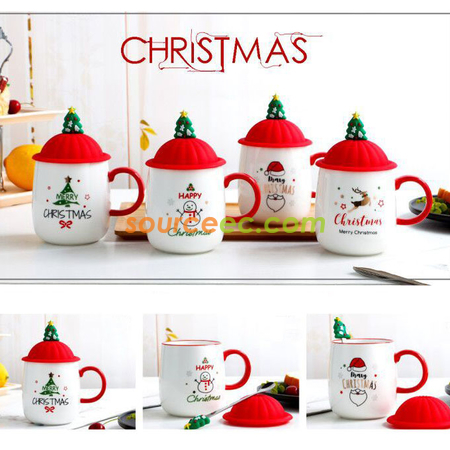 Customization 420ML Christmas Ceramic Mug Corporate Gifts