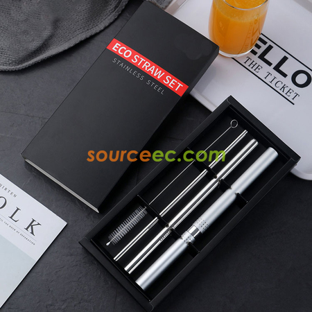 Customization Stainless Steel Straw Set with Tube Corporate Gifts