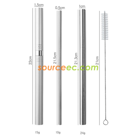 Customization Stainless Steel Straw Set with Tube Corporate Gifts