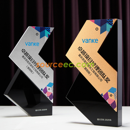 Customization Black Crystal Metal Trophy Corporate Gifts