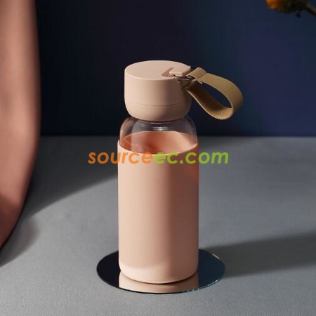 Customization 400ml Glass And Silica Gel Anti Scalding Cup Corporate Gifts