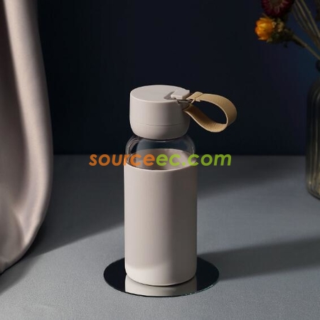 Customization 400ml Glass And Silica Gel Anti Scalding Cup Corporate Gifts