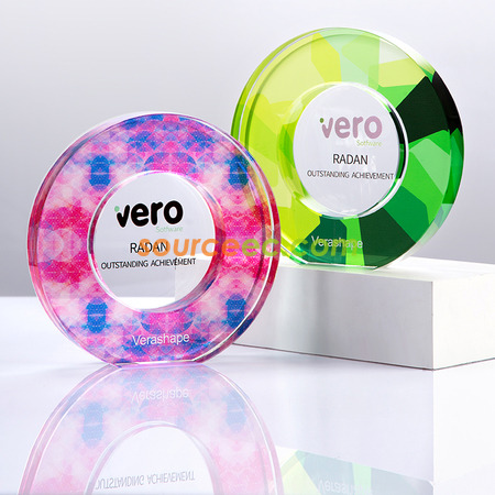 Customization Symphony Round Crystal Trophy Corporate Gifts