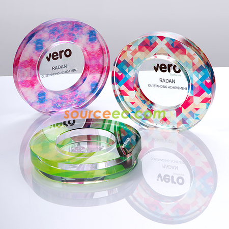 Customization Symphony Round Crystal Trophy Corporate Gifts