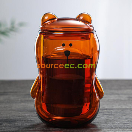 Customization Cute Bear Couble Glass Corporate Gifts