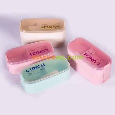 Customization Wheat Straw Lunch Box Corporate Gifts