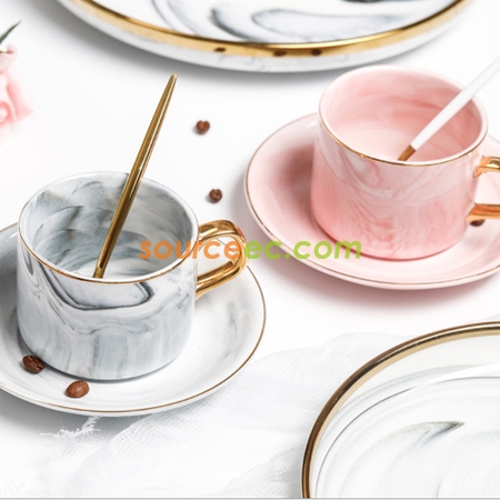Customization Marble Pattern Ceramic Cup Corporate Gifts