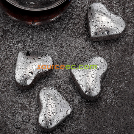 Customization Heart-shaped Stainless Ice Cube Corporate Gifts