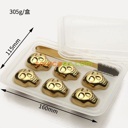 Customization Stainless Steel Skeleton Metal Ice Cubes Corporate Gifts