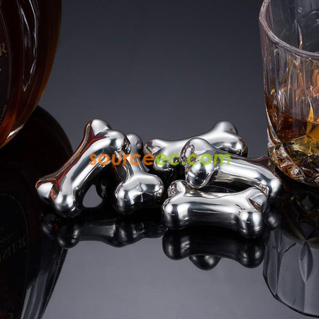 Customization Stainless Steel Bone Metal Ice Cubes Corporate Gifts
