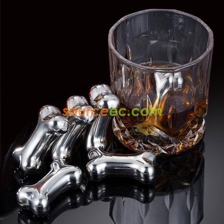 Customization Stainless Steel Bone Metal Ice Cubes Corporate Gifts