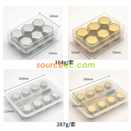 Customization Hexagon Metal Ice Cubes Corporate Gifts