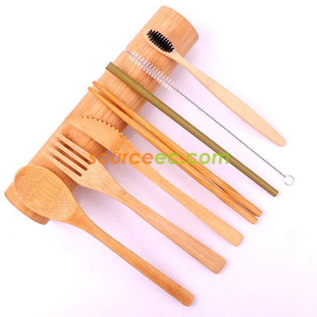 Customization Eco-friendly Tableware with Bamboo Tube Corporate Gifts