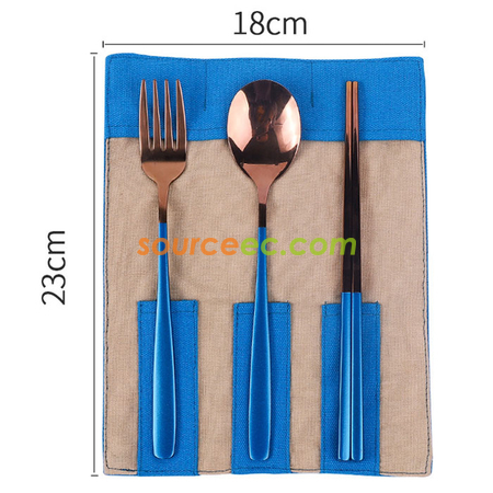 Customization Stainless Steel Tableware with Bag Corporate Gifts