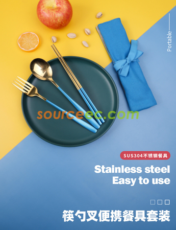 Customization Stainless Steel Tableware with Bag Corporate Gifts