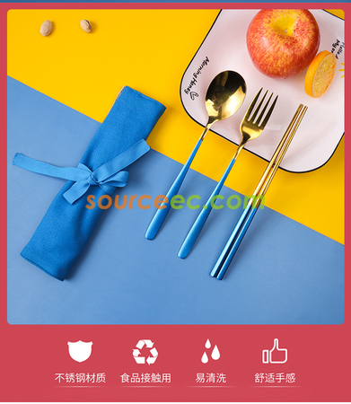Customization Stainless Steel Tableware with Bag Corporate Gifts