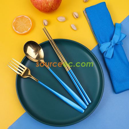 Customization Stainless Steel Tableware with Bag Corporate Gifts