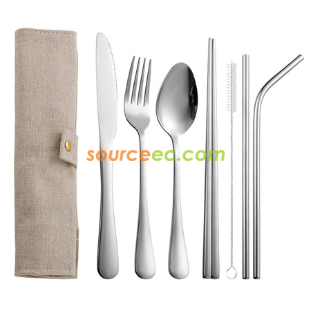 Customization Stainless Steel Tableware with Bag Corporate Gifts