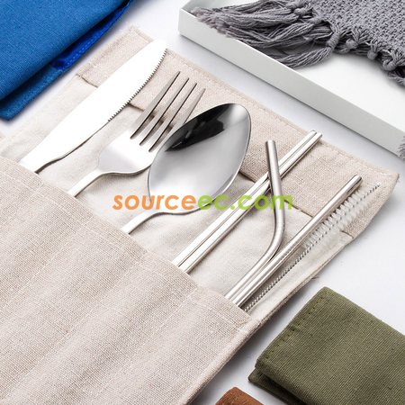Customization Stainless Steel Tableware with Bag Corporate Gifts