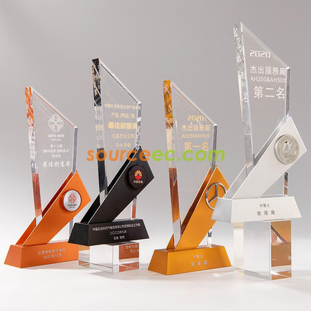 Customization Metal Faceted Crystal Trophy Corporate Gifts